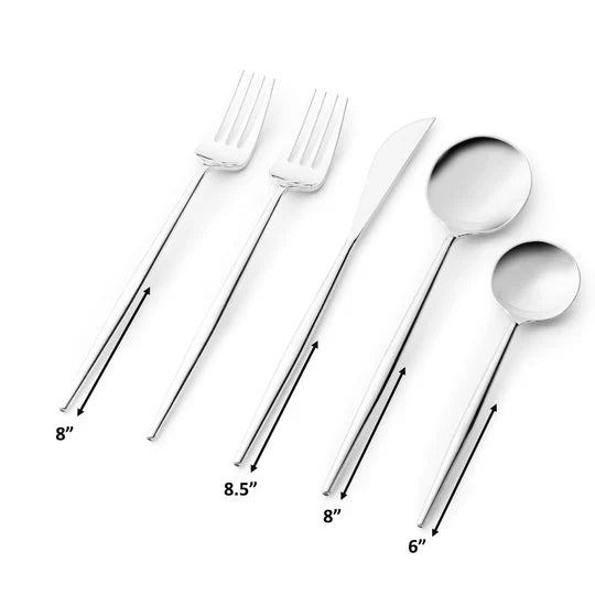 Noble Shiny Silver  Cutlery Set Plastic 40 Pack