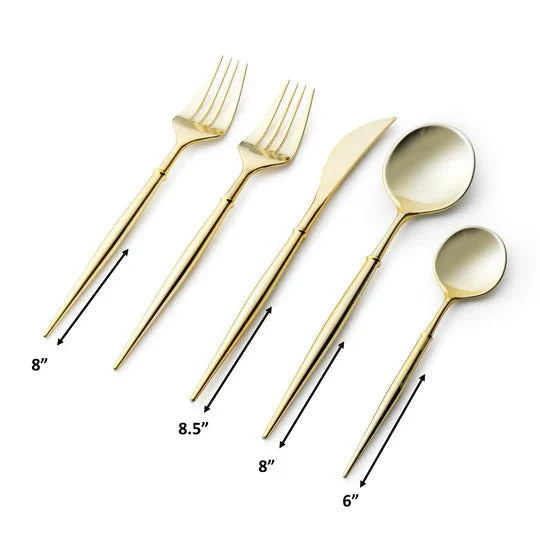 Noble Plastic Shiny Gold  Cutlery Set 40 pack