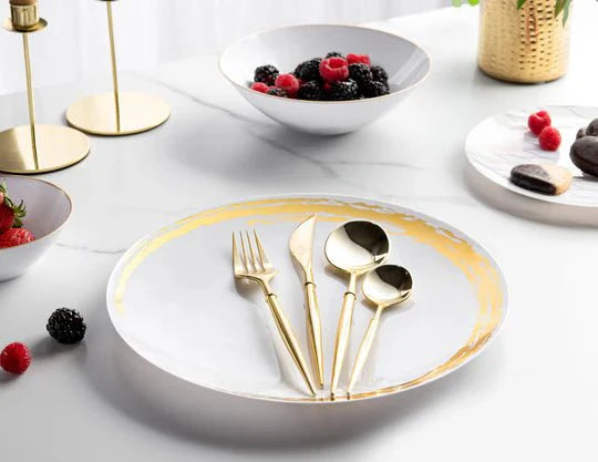 Noble Plastic Shiny Gold  Cutlery Set 40 pack
