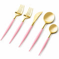 Noble Gold Top/Pink Bottom Plastic  Cutlery Set 40 Pack