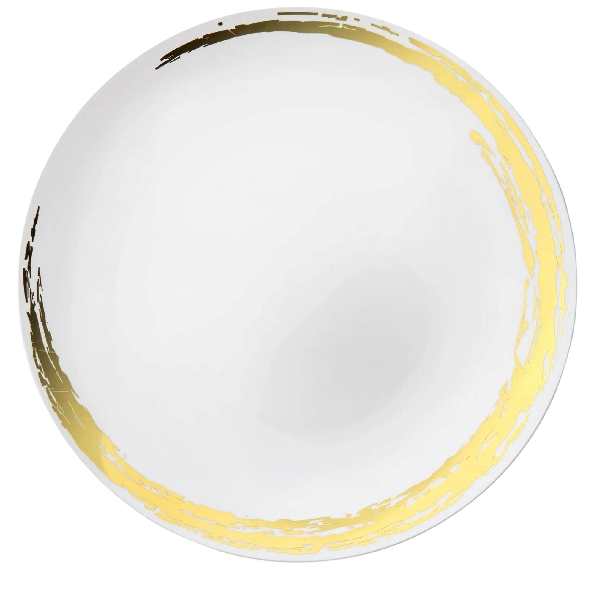 Whisk 10.25" White & Gold Disposable Plastic Dinner Plate 10 Pcs