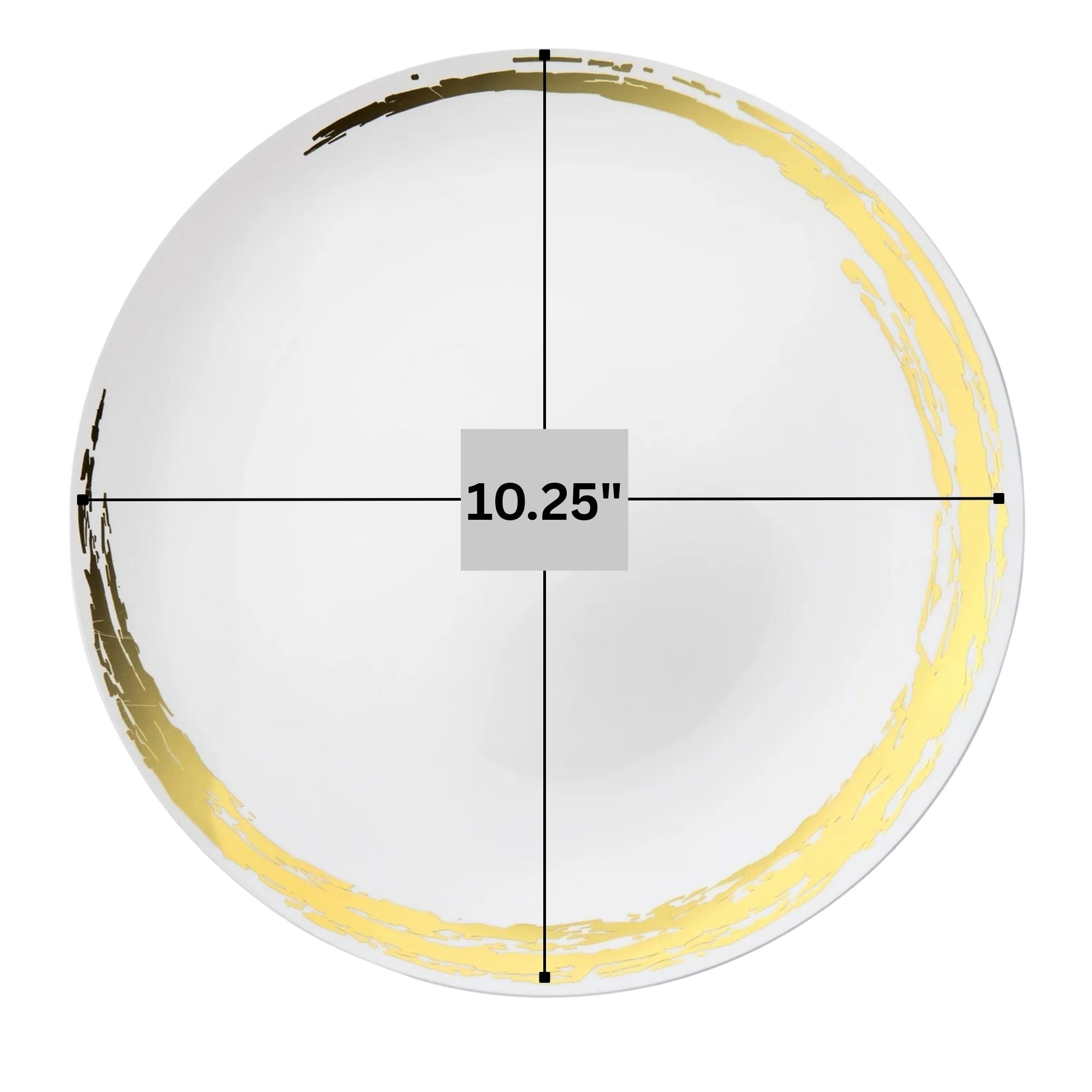 Whisk 10.25" White & Gold Disposable Plastic Dinner Plate 10 Pcs