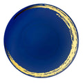 10.25" Blue & Gold Plastic Dinner Plates-Whisk -10 Pack