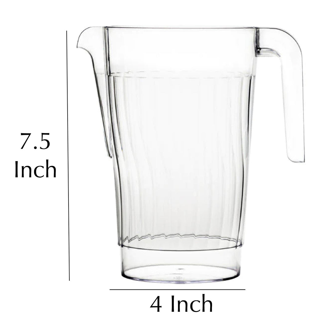48oz Clear Plastic Disposable Pitcher With Handle 1 Pack