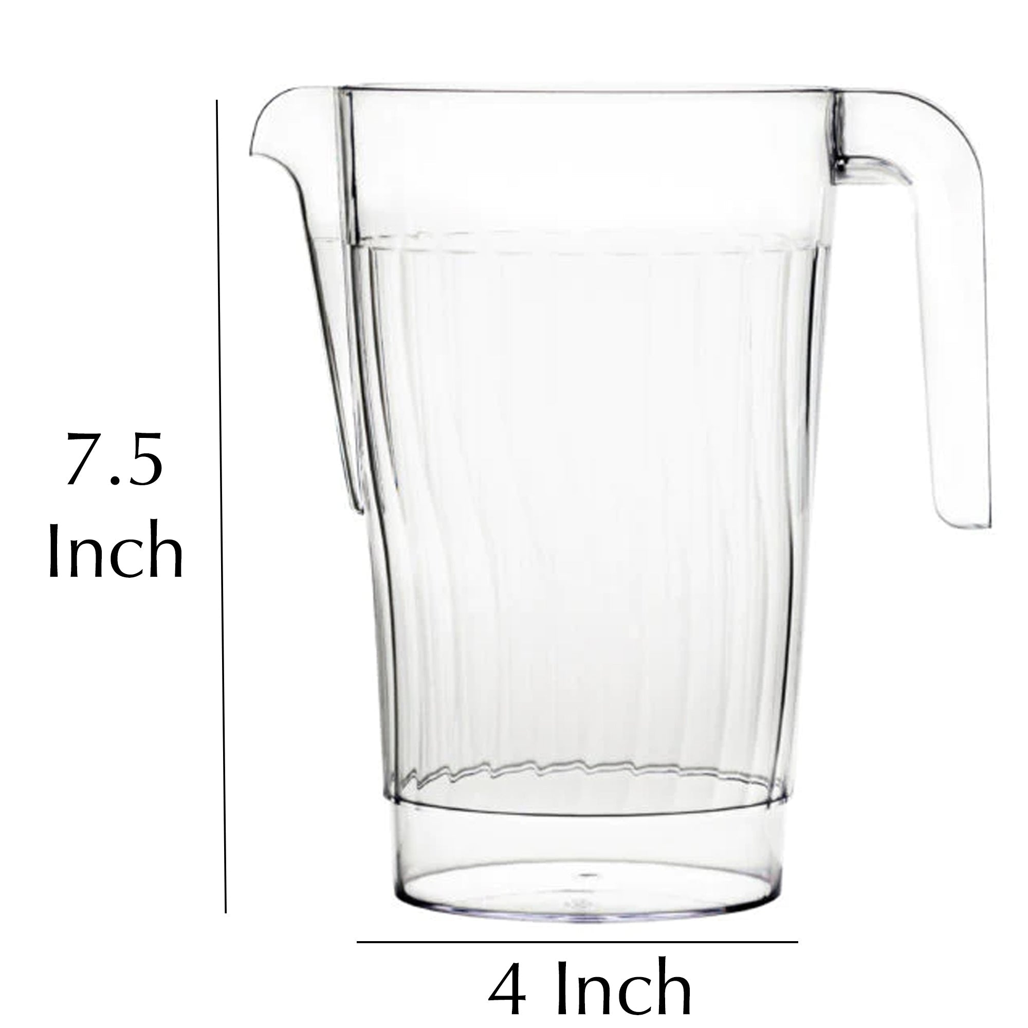 48oz Clear Plastic Disposable Pitcher With Handle 1 Pack