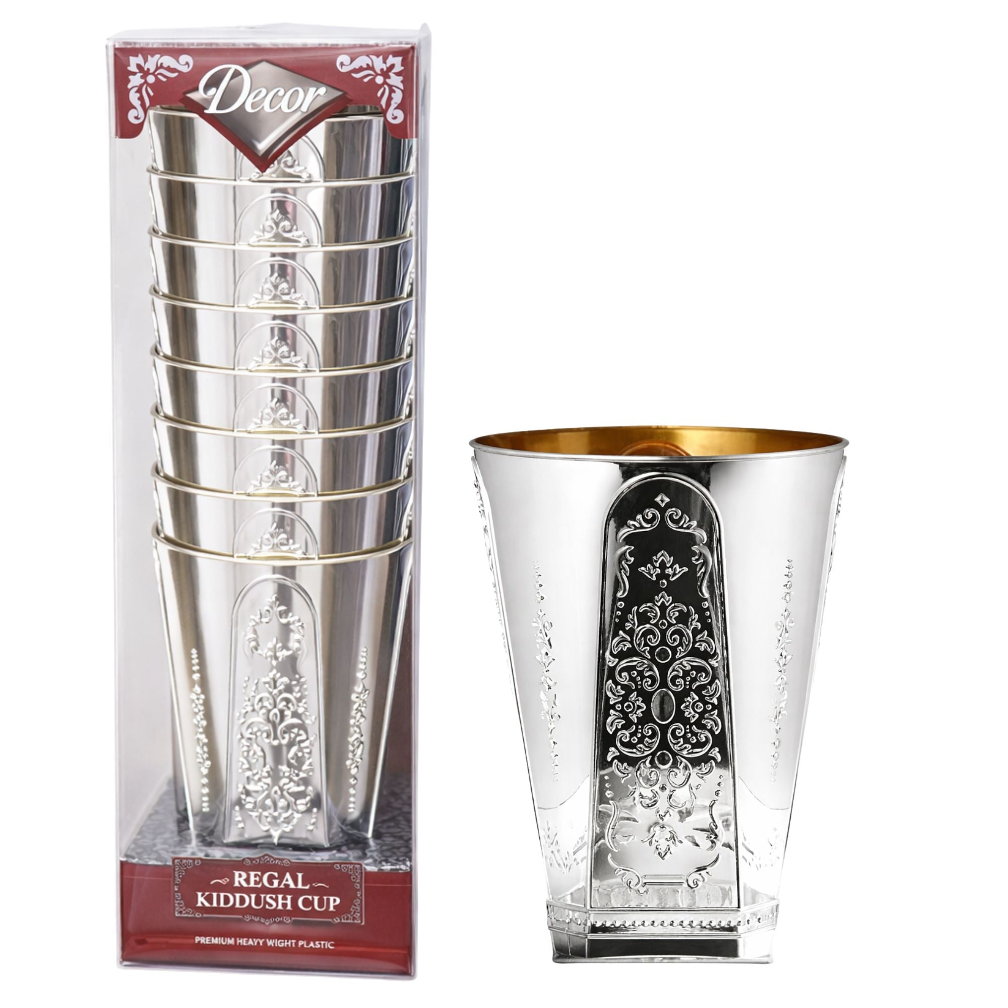 5oz Plastic Wine Kiddush Cup Regal Square Bottom 10 Pack