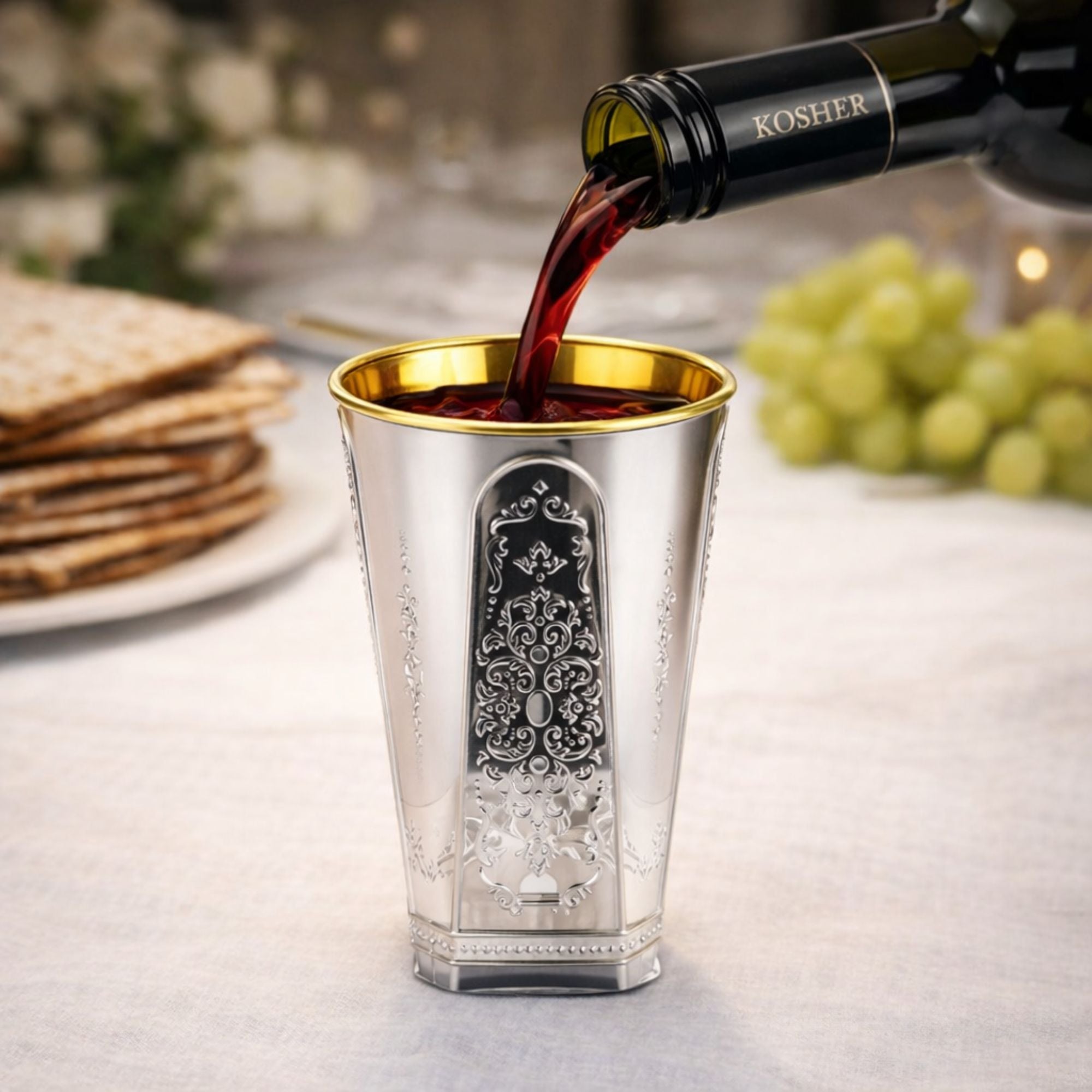 5oz Plastic Wine Kiddush Cup Regal Square Bottom 10 Pack