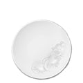 Orchid White 7.5" White & Silver Plastic Disposable Dessert Plate 10 Pack