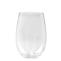 12oz Stemless Clear Plastic Disposable Wine Goblet