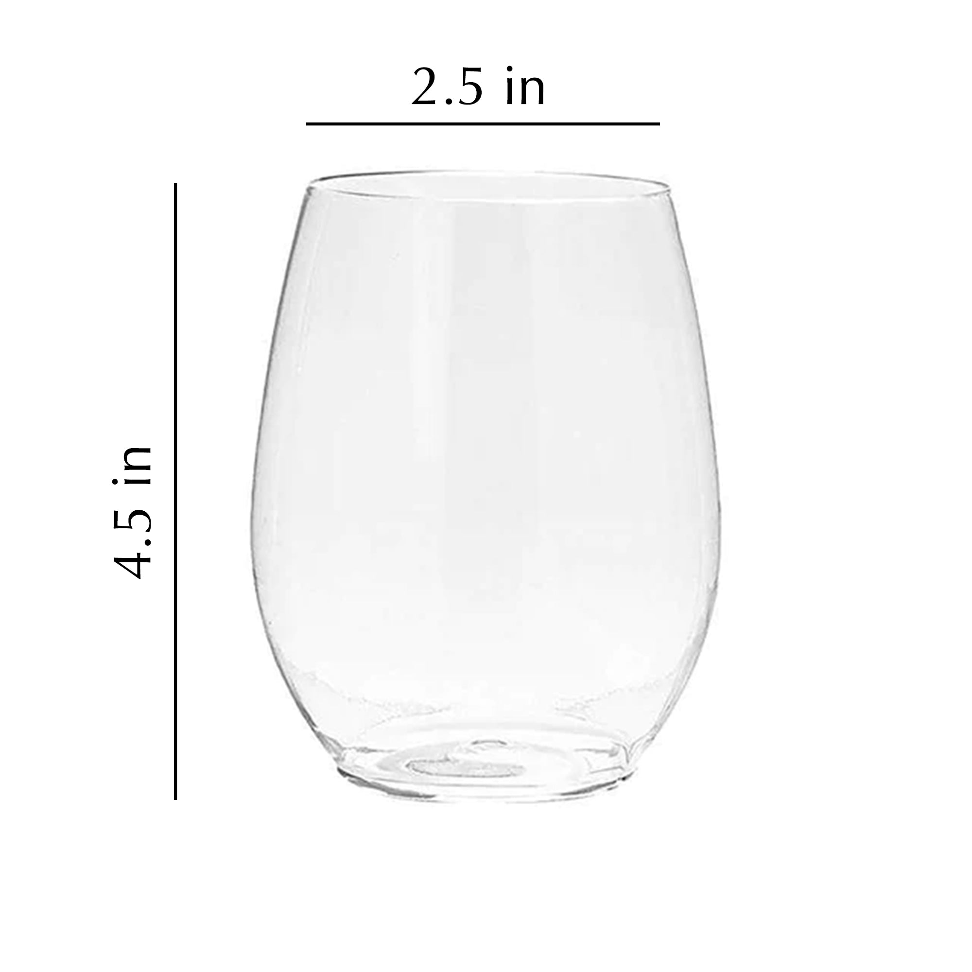 16oz Stemless Clear Disposable Plastic Wine Goblet 6 Pack