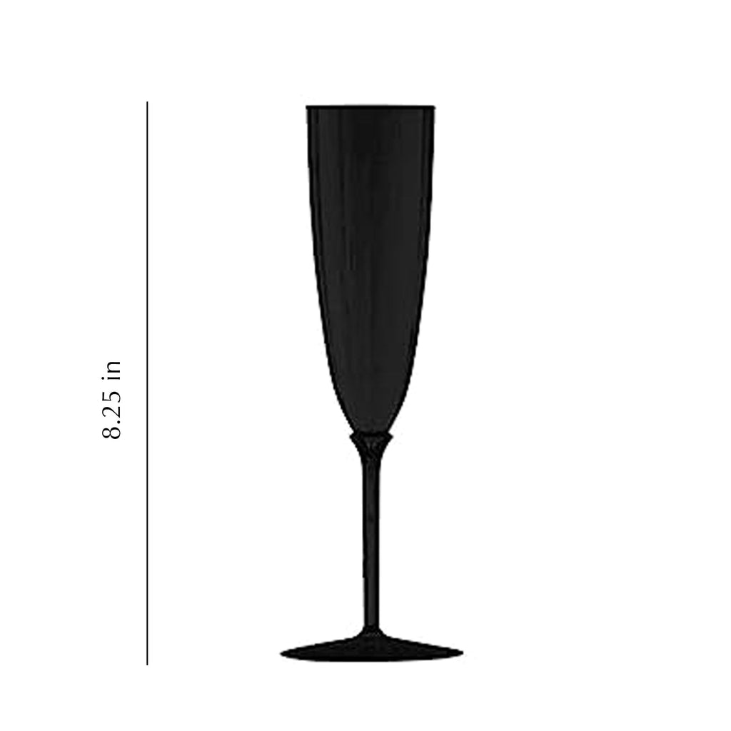 6oz Black Plastic  Disposable Champagne Cup 8 Pack