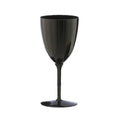 7oz Black Plastic Disposable Wine Goblet 8 Pack