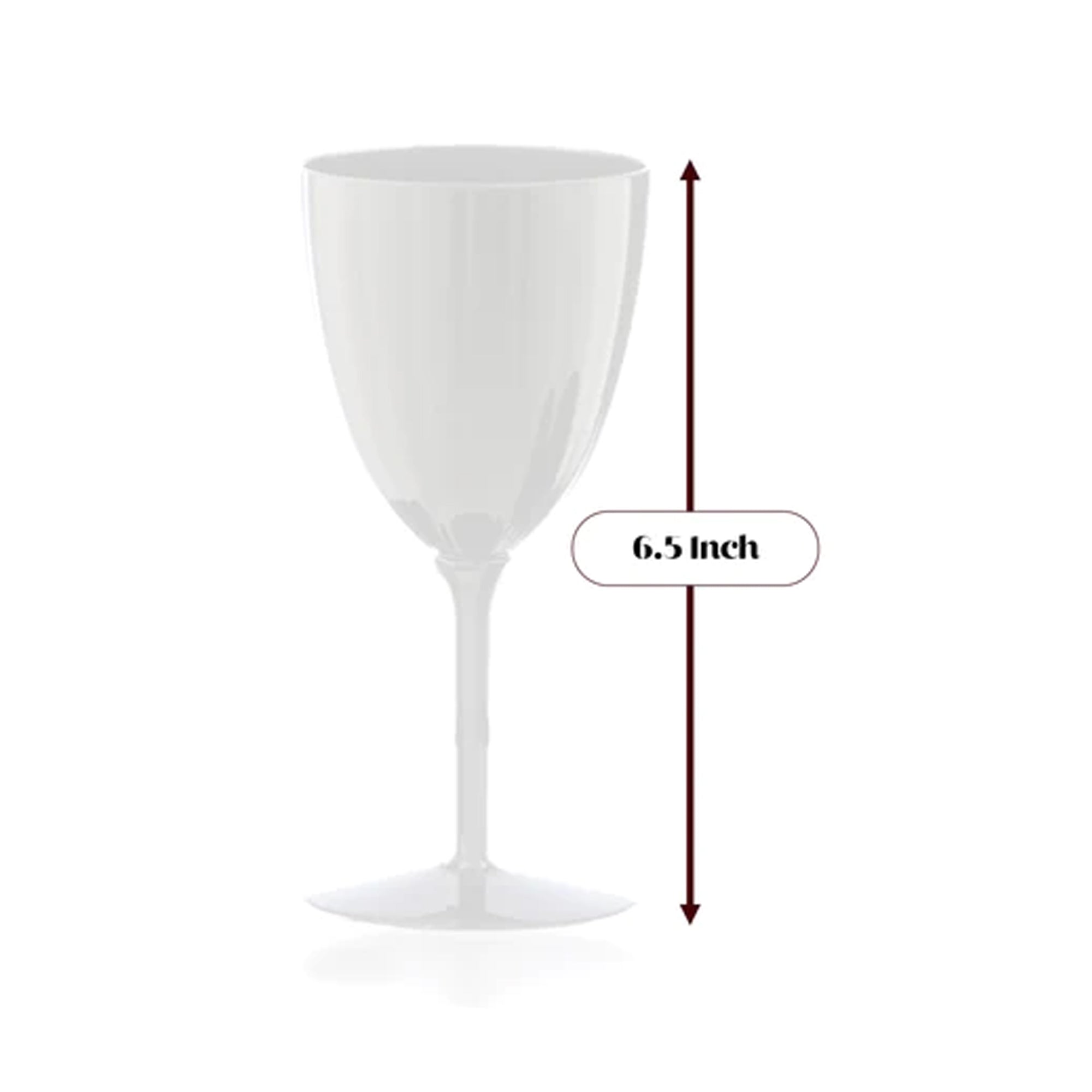 7oz White Plastic Disposable Wine Goblet 8 Pack