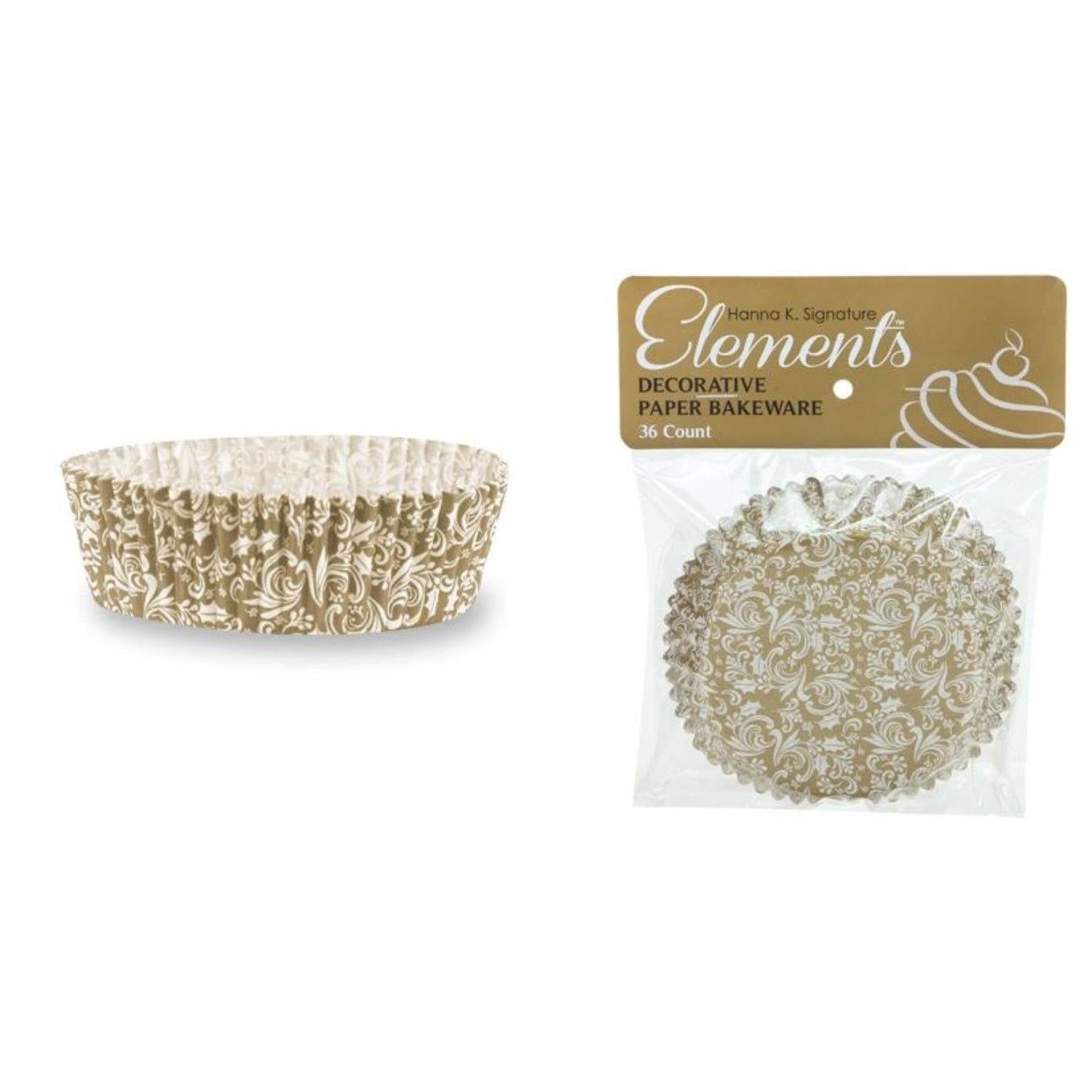 3" Paper Gold Baking Cups 36 Pack