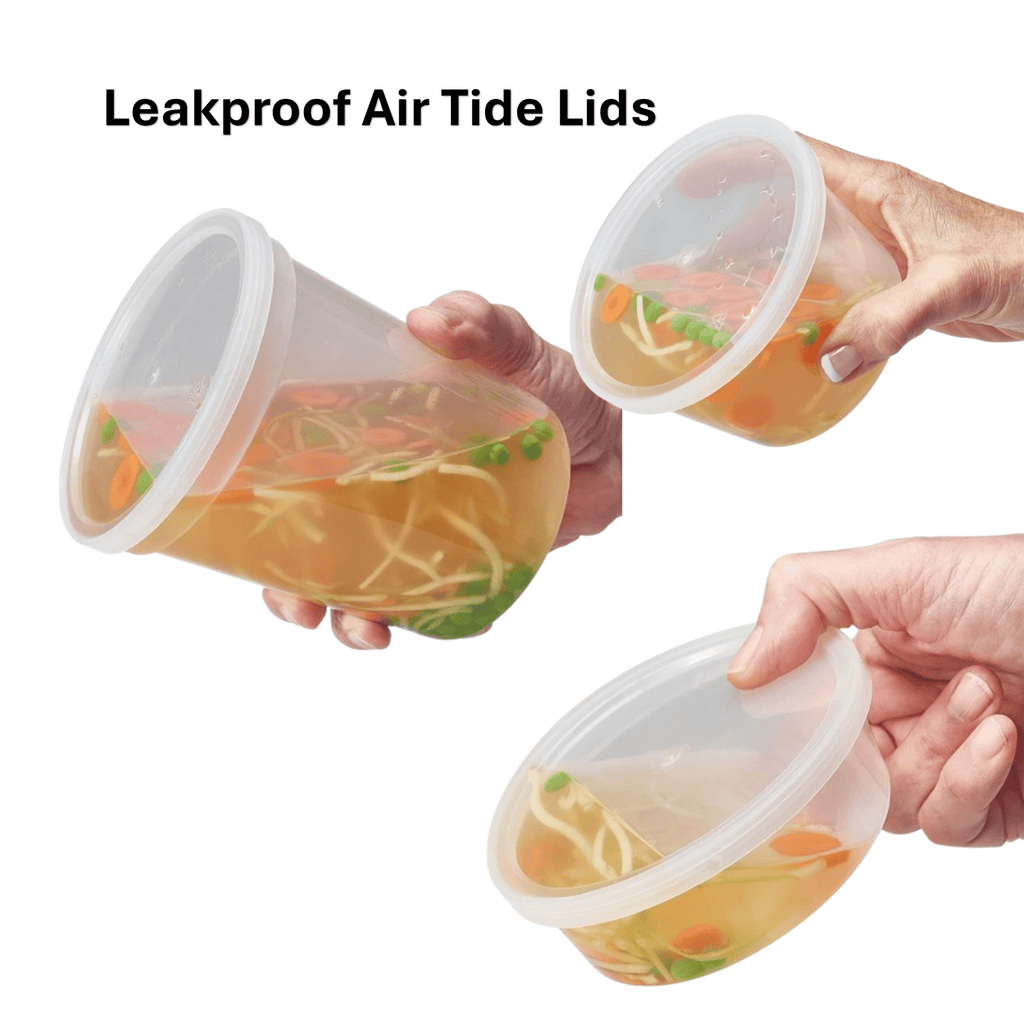 72 Pcs-COMBO Heavy Weight 24pcs each Deli Containers 8oz 16oz 32oz Disposable Plastic