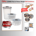 72 Pcs-COMBO Heavy Weight 24pcs each Deli Containers 8oz 16oz 32oz Disposable Plastic