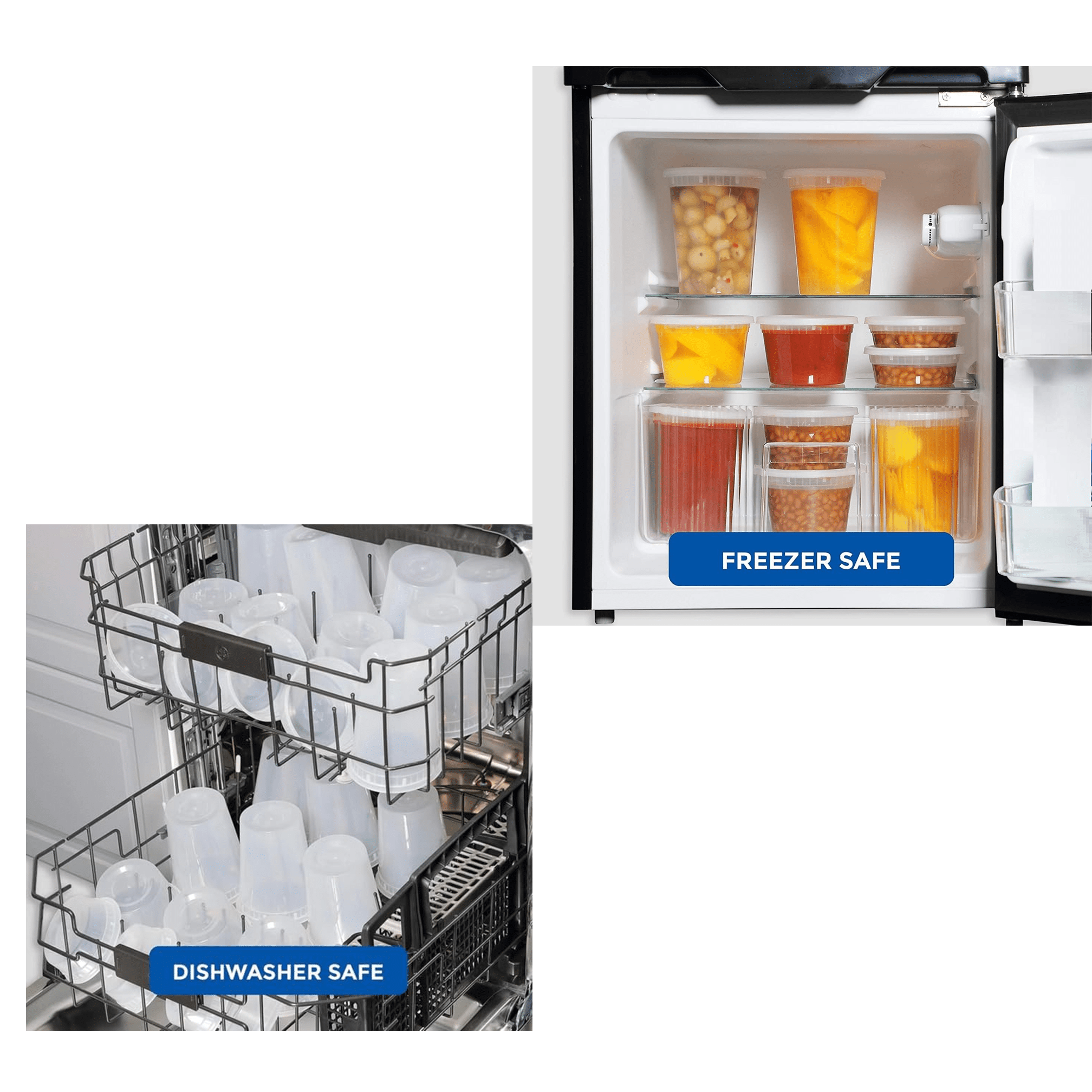72 Pcs-COMBO Heavy Weight 24pcs each Deli Containers 8oz 16oz 32oz Disposable Plastic