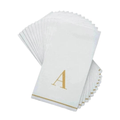 Letter A Gold Monogram Paper Dinner Napkins 14 Pack