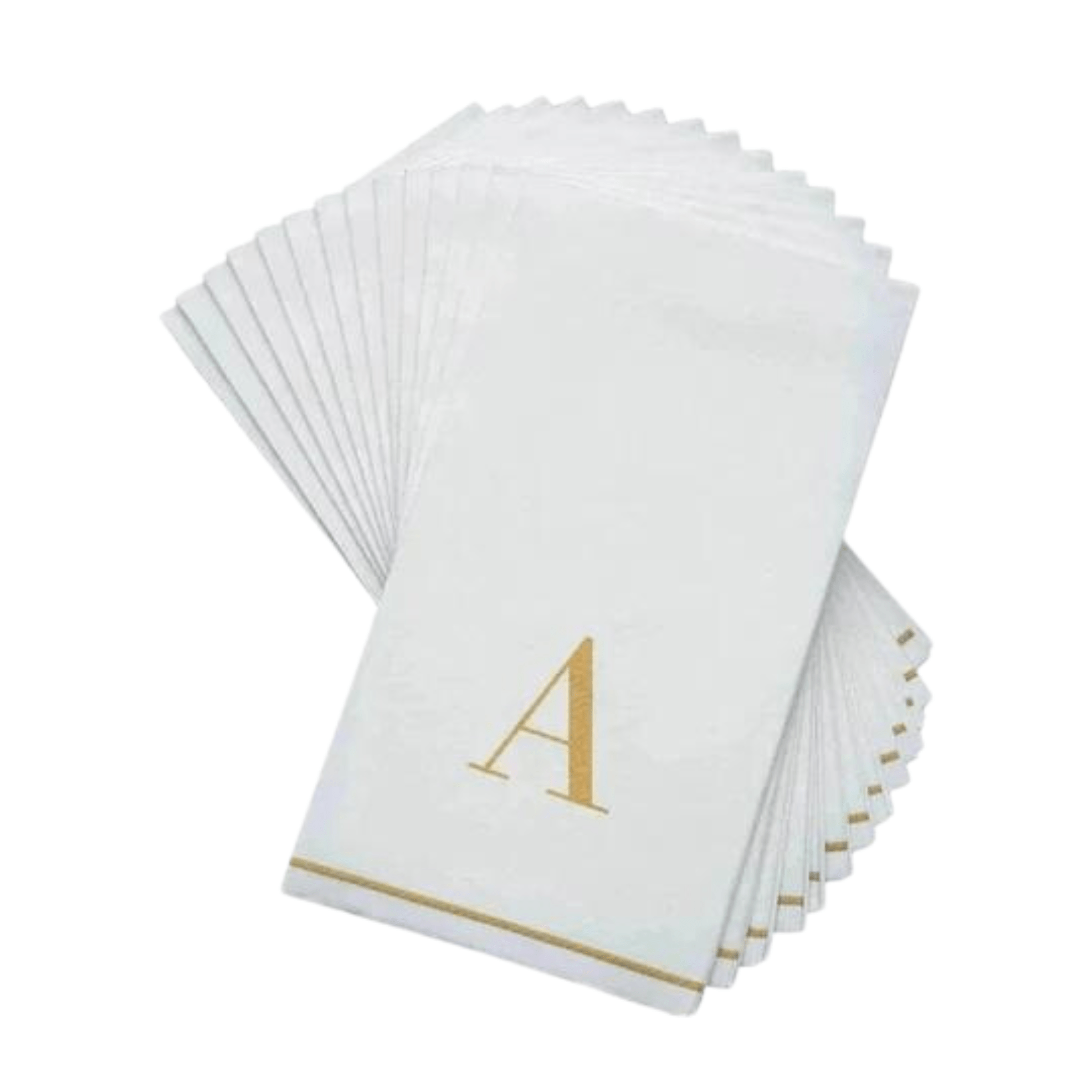 Letter A Gold Monogram Paper Dinner Napkins 14 Pack
