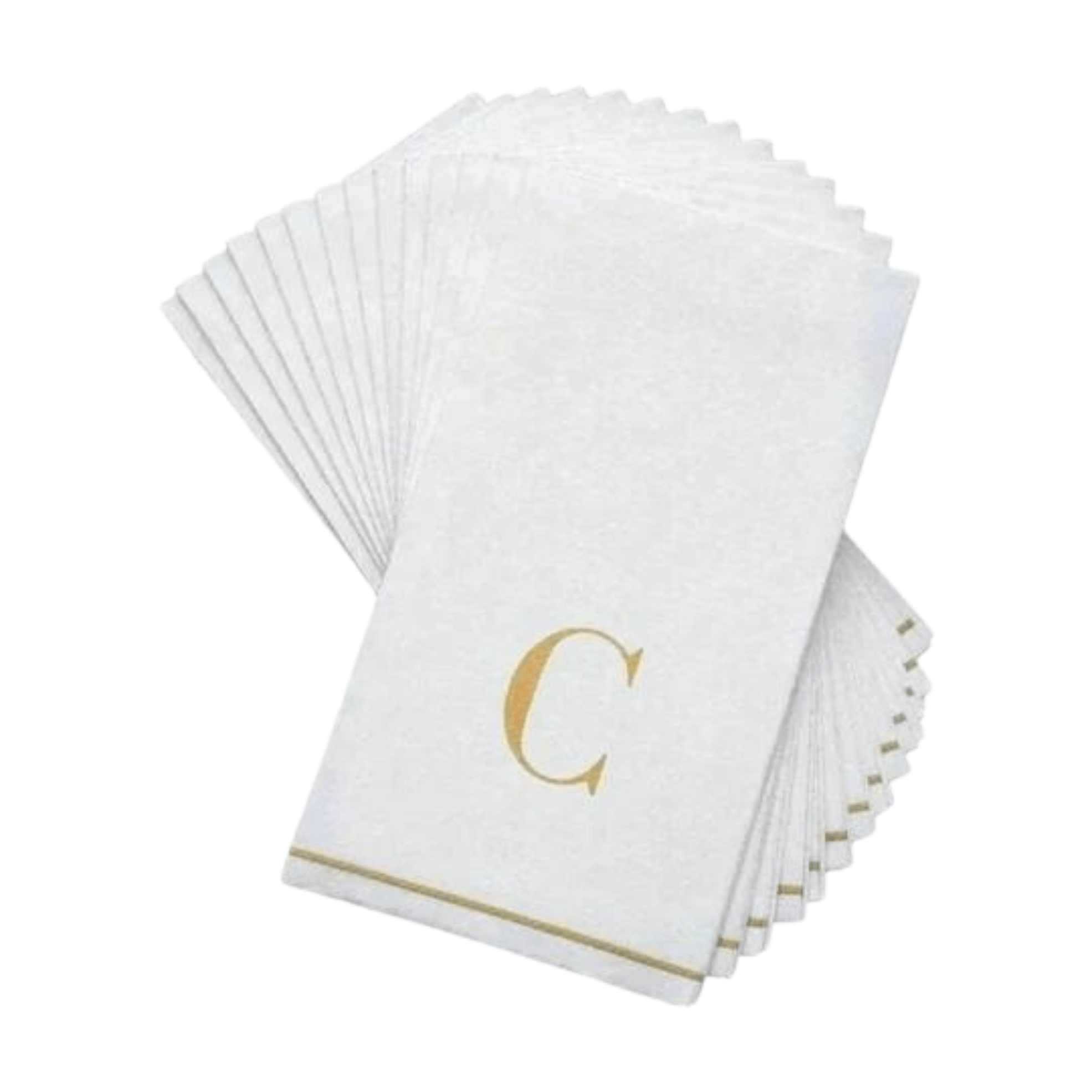 Letter C Gold Monogram Paper Dinner Napkins  14 Pack