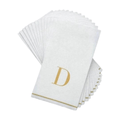 Letter D Gold Monogram Paper Dinner Napkins  14 Pack