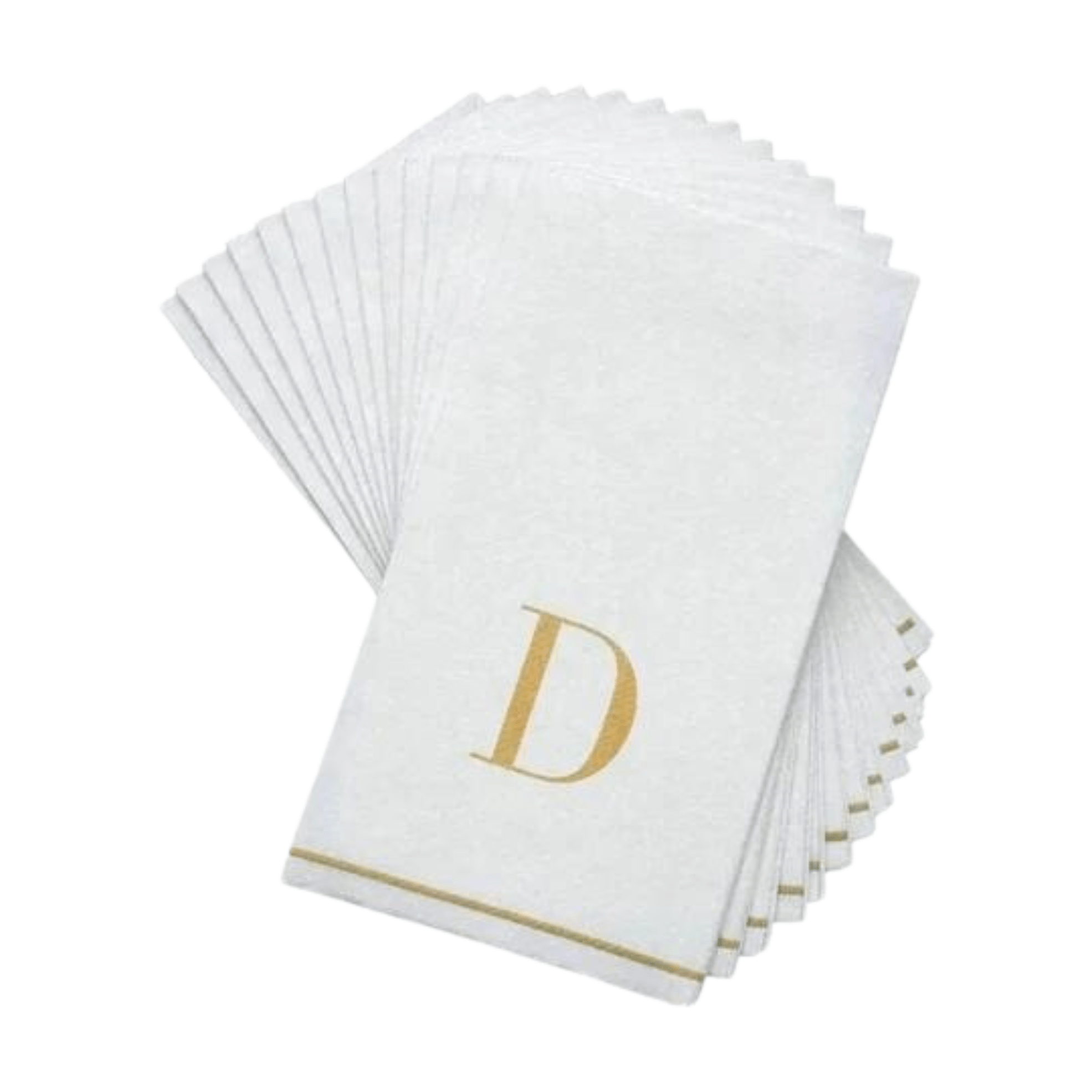 Letter D Gold Monogram Paper Dinner Napkins  14 Pack