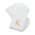 Letter K Gold Monogram Paper Dinner Napkins  14 Pack