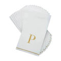 Letter P Gold Monogram Paper Dinner Napkins  14 Pack