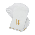 Letter W Gold Monogram Paper  Dinner Napkins  14 Pack