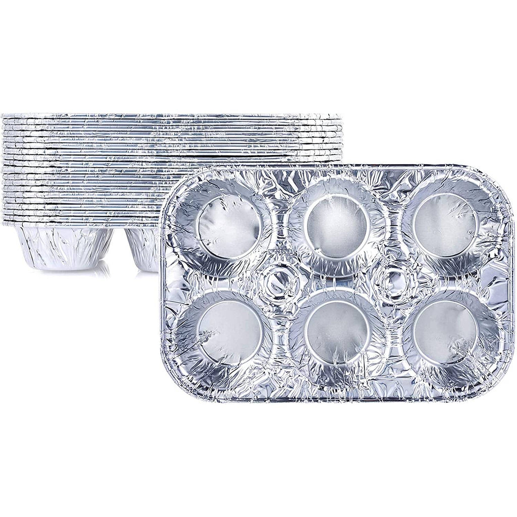 Muffin Foil Pan 6 Cup Section Disposable Aluminum