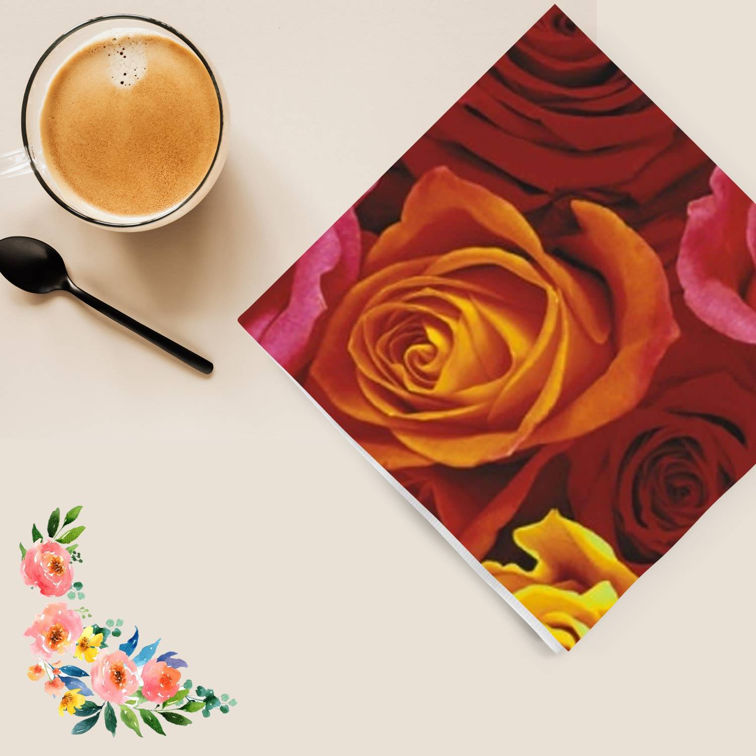 Ecuador Roses Lunch Napkins 20 Pack