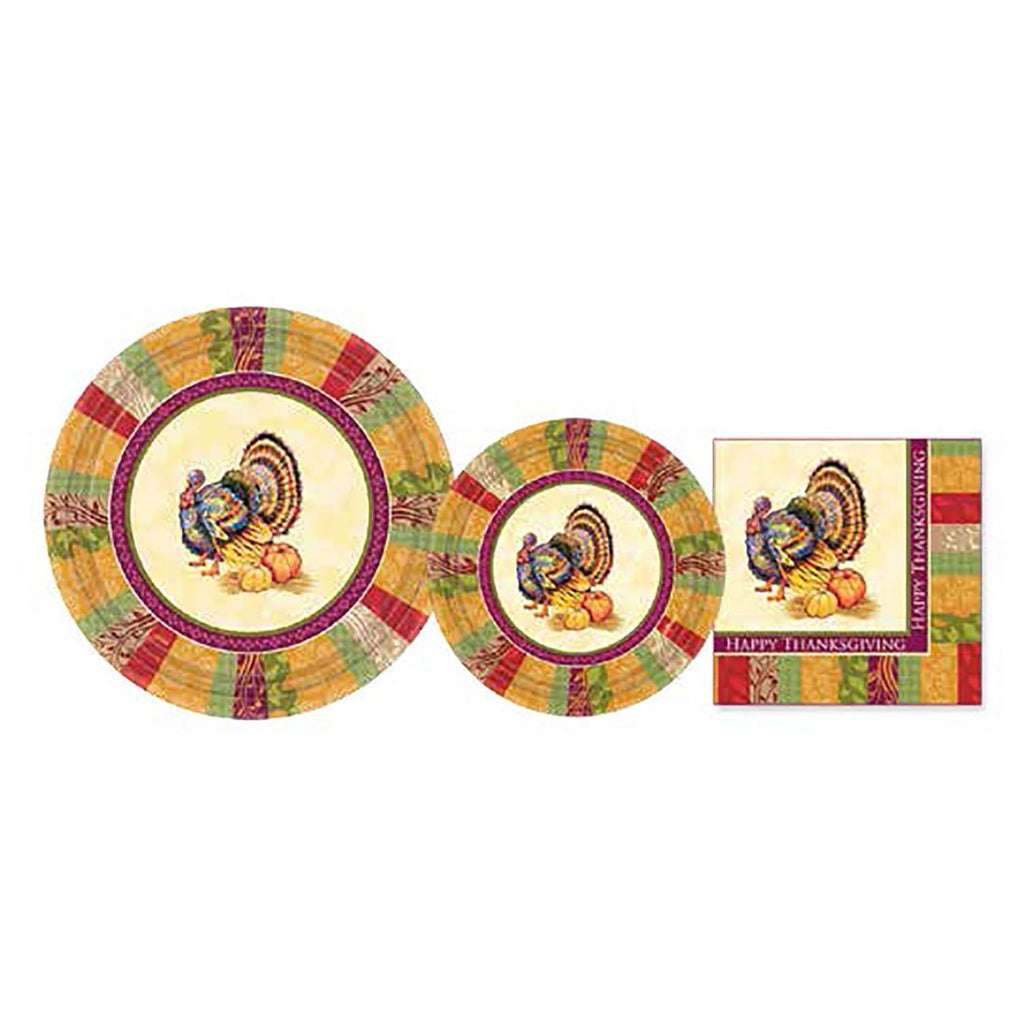 10.25"Paper Dinner Plates Fall Turkey 8 Pack