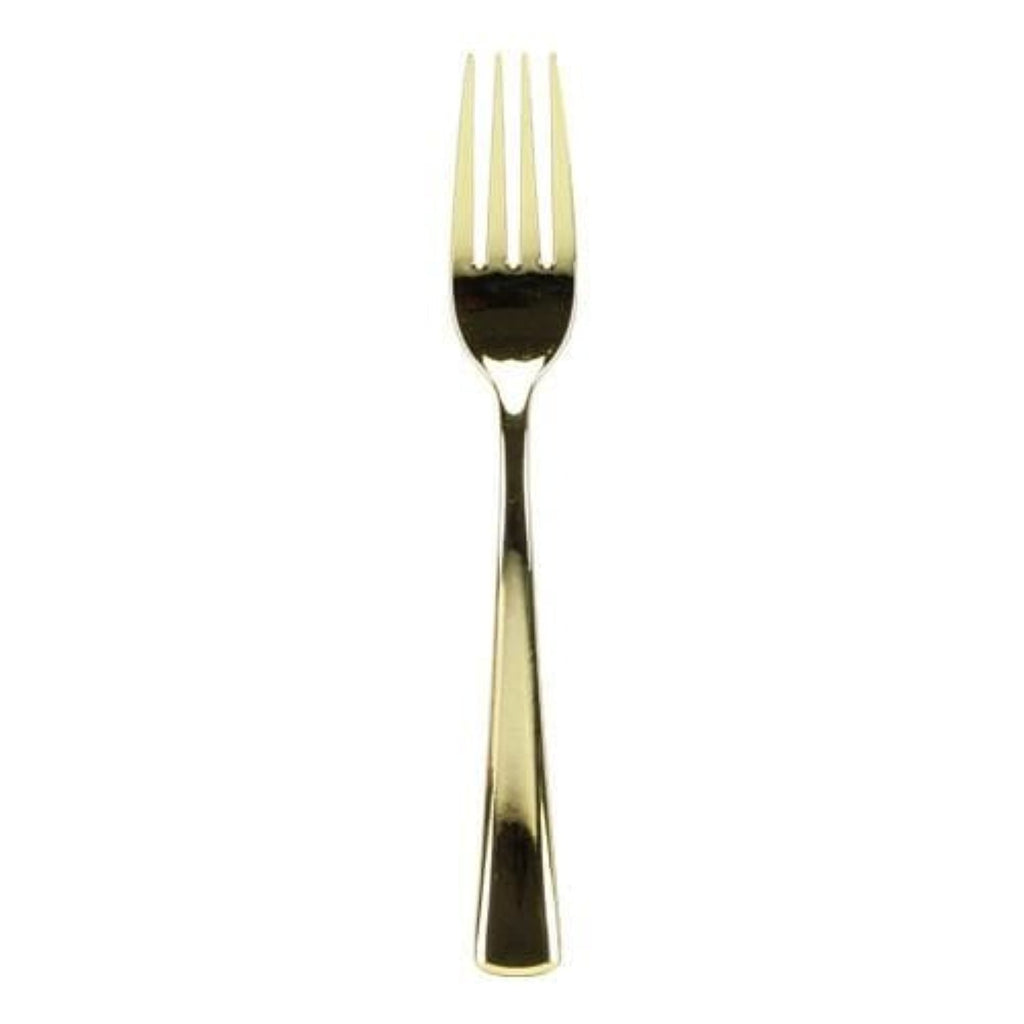 Forks Gold Cutlery Heavyweight Disposable Plastic