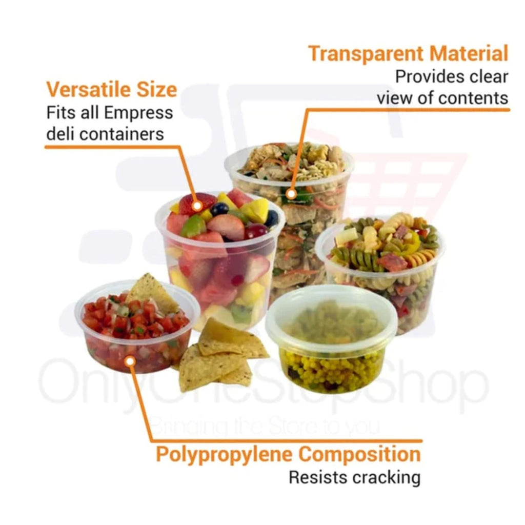 *WHOLESALE* 16oz Lightweight Deli Containers with Lids Disposable Plastic 500/case