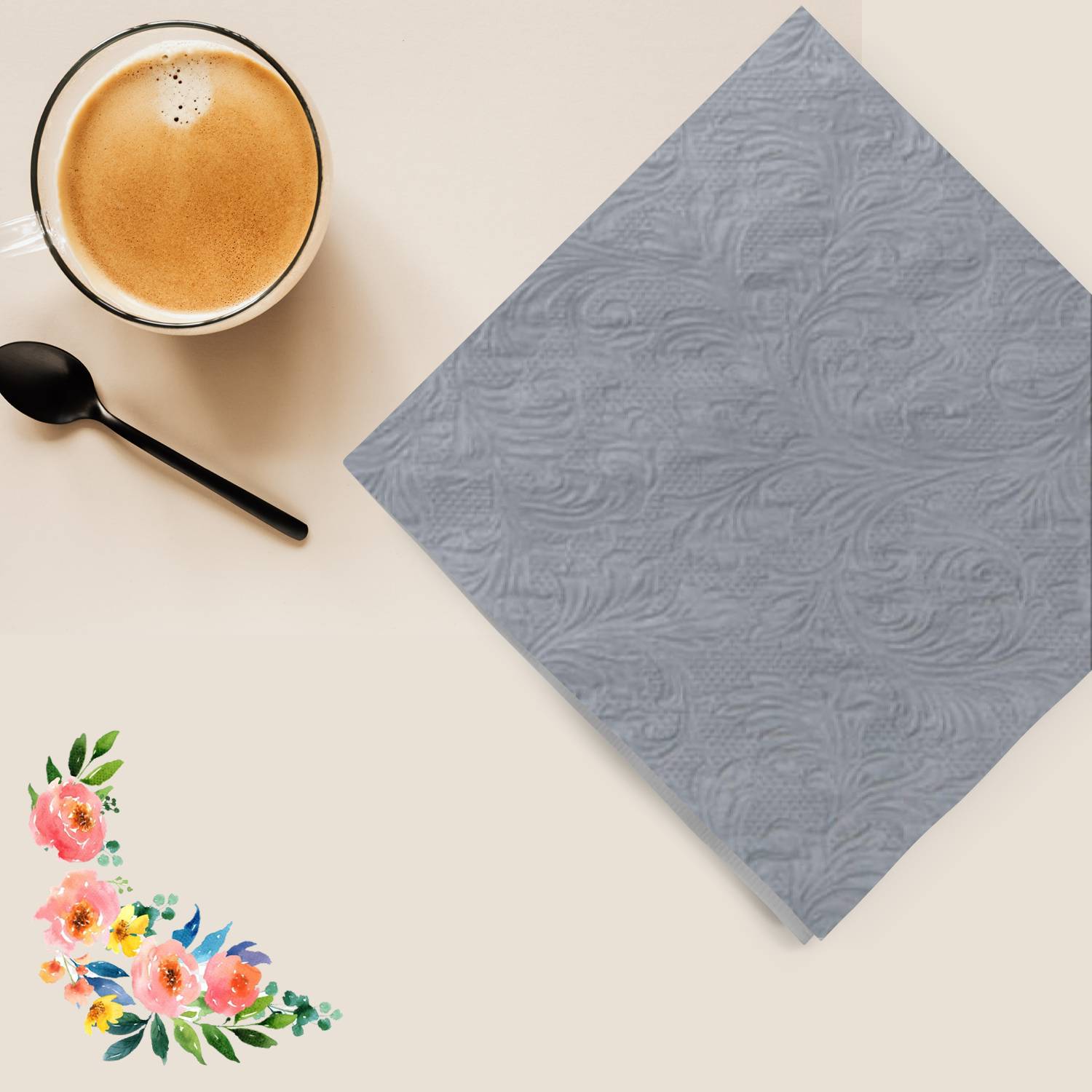 Fiorentina Silver Lunch Napkins 20 Pack
