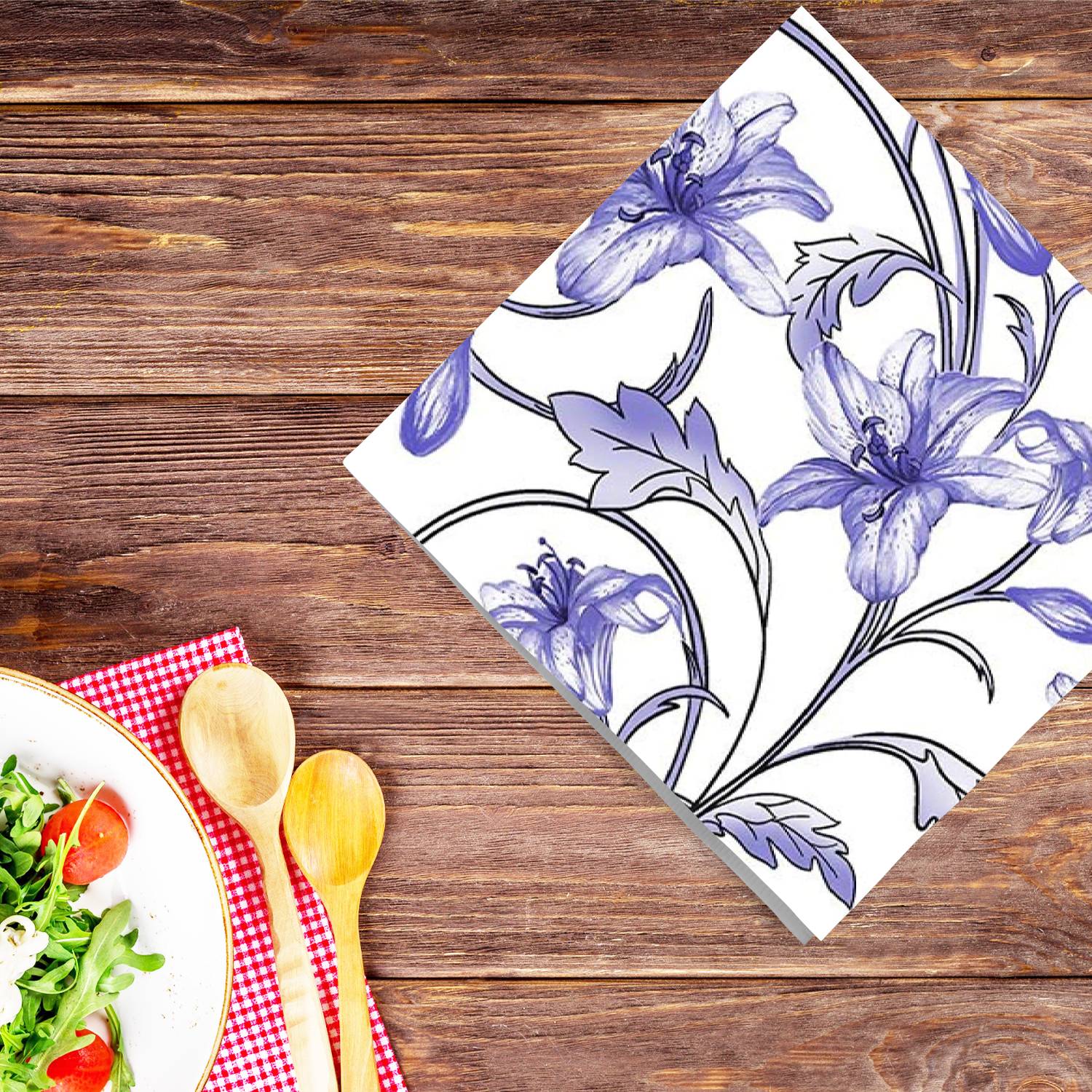Flowers Purple Lunch Paper Napkins 20 Pack