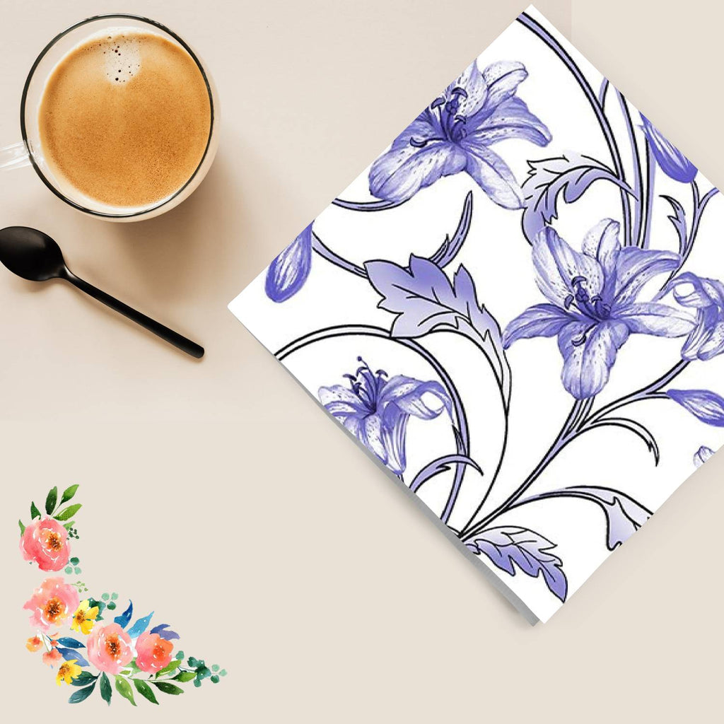 Flowers Purple Lunch Paper Napkins 20 Pack