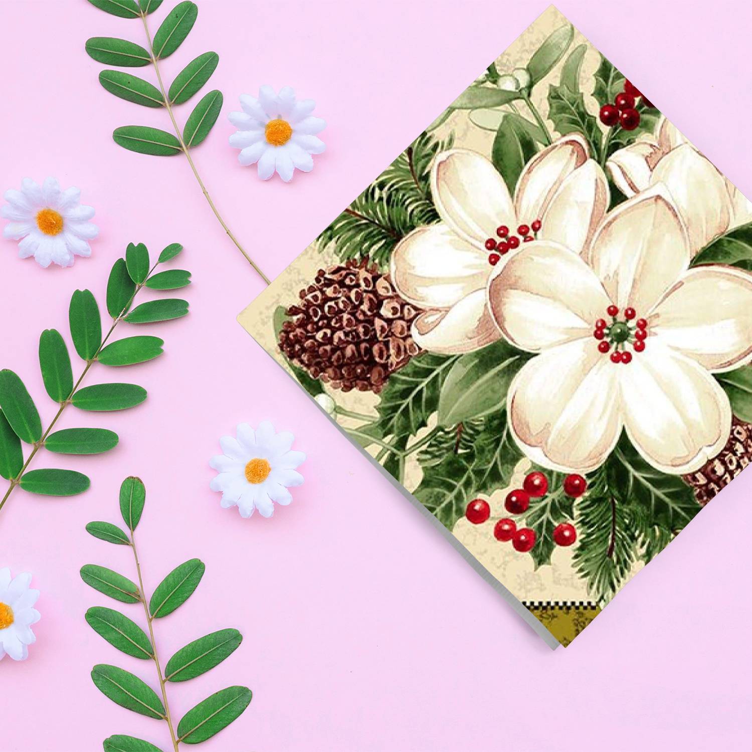 Flowers Multi Lunch Paper Napkins 20 Pack