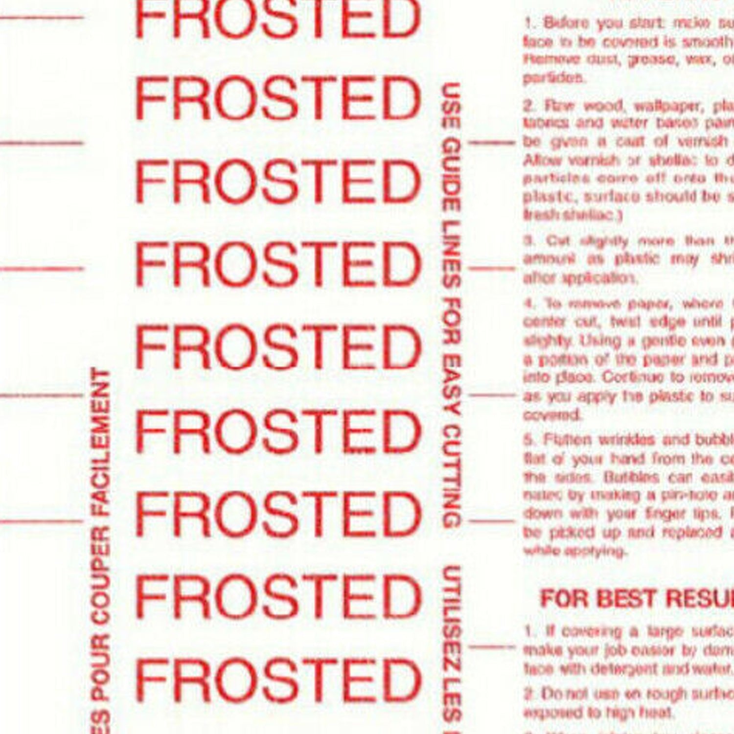 18" x 9' Frosted Magic Cover Plastic Self Adhesive Liner