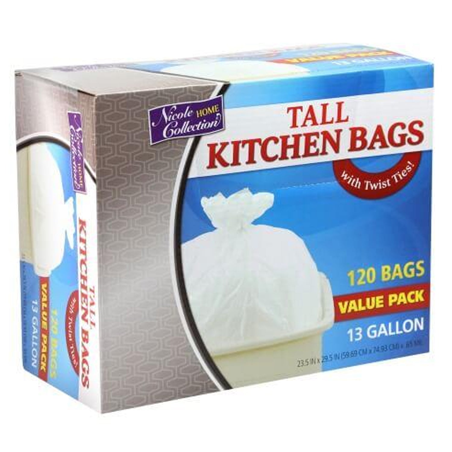 13 Gallon Heavy Weight Plastic White Trash Bag