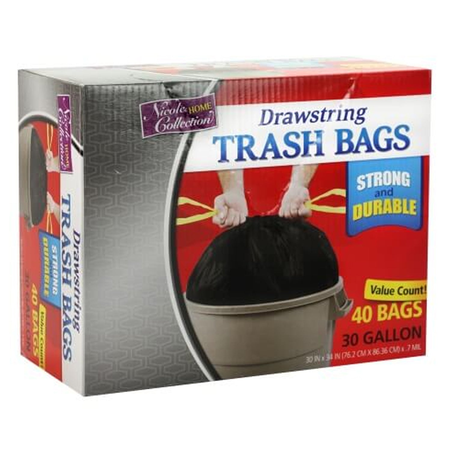 30 Gallon Heavy Weight Plastic Black Trash Bag