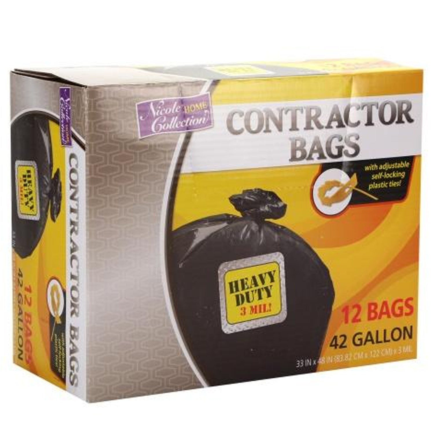 42 Gallon Black Plastic Extra Heavy Weight Contractor Bags