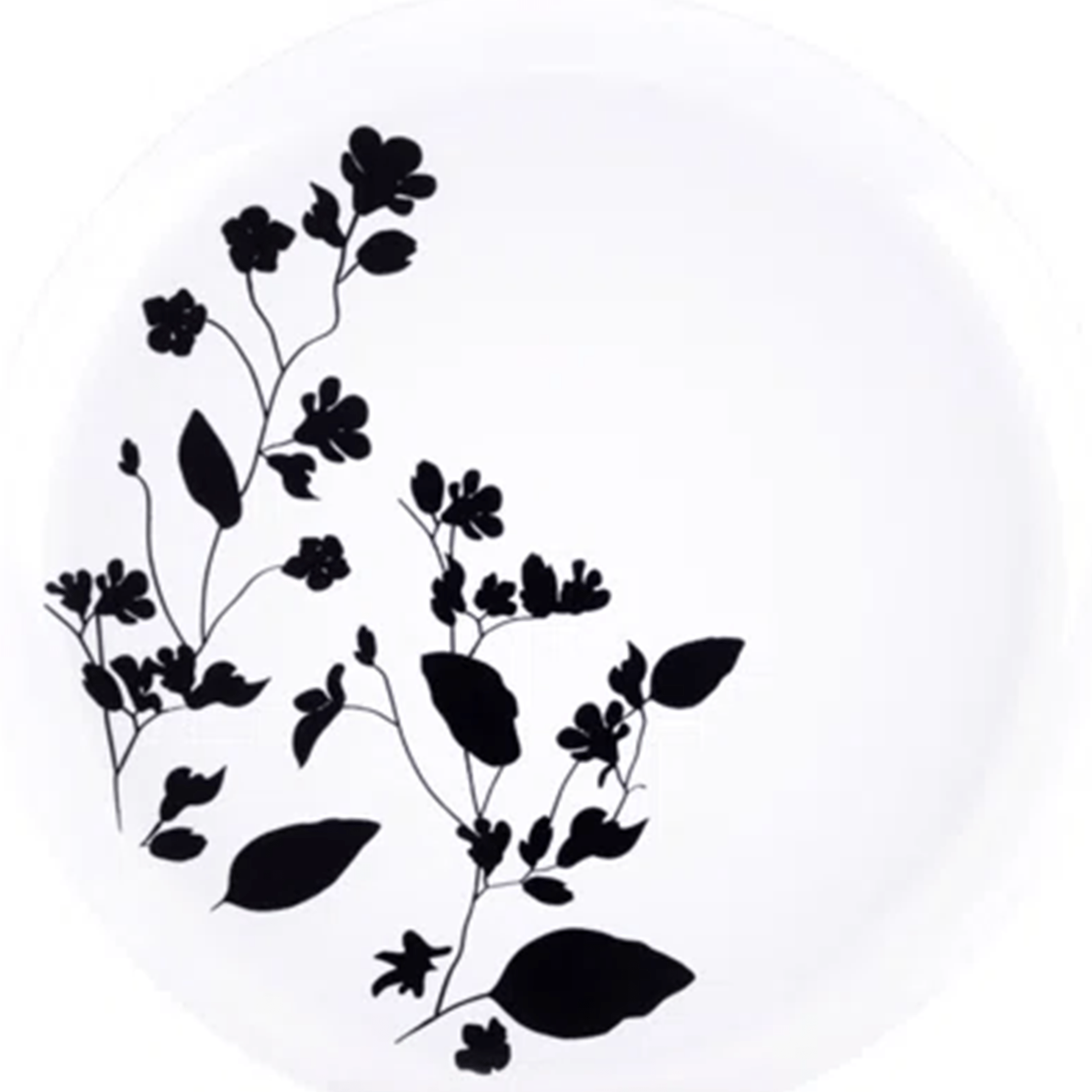 Garden 10" White & Black Plastic Disposable Dinner Plate 10 Pack
