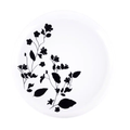 Garden 6.3" White & Black Plastic Disposable Dessert Plate 10 Pack