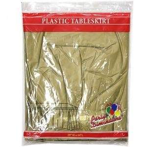 29''X14''Gold Plastic Tableskirt