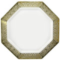 Gold Rim 11" White Plate EXTRA HEAVY WEIGHT Plastic Lacetagon