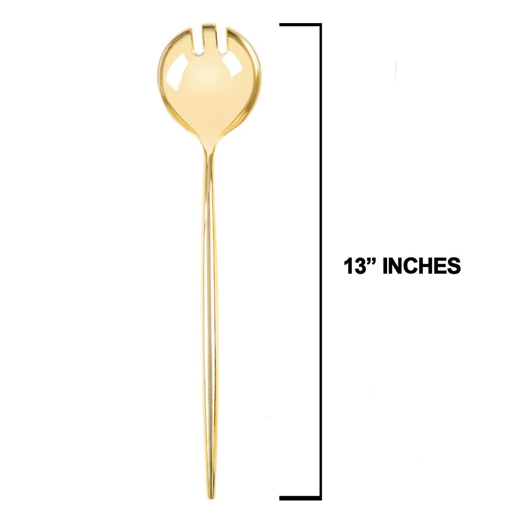 13" Novelty Serving Plastic Cutlery Plastic Spoon & Spork Gold