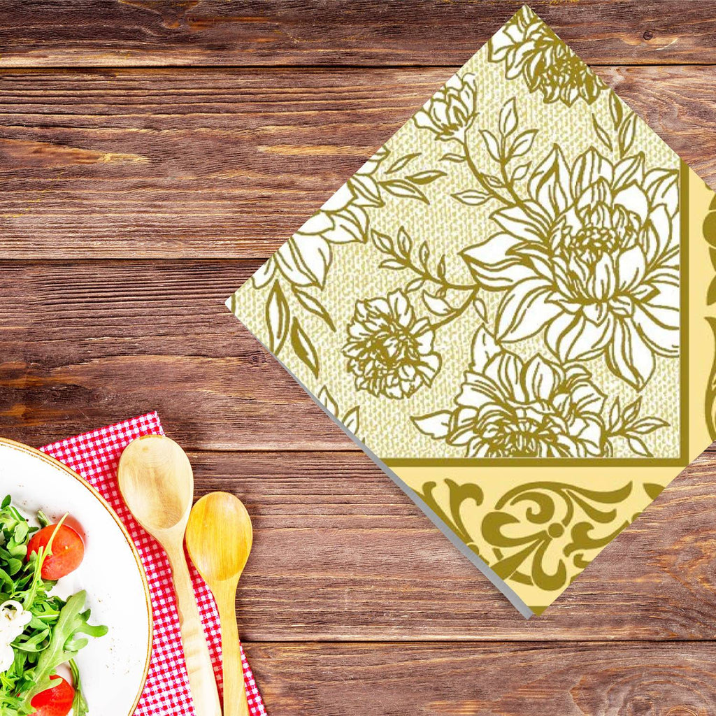 Golden Peach Petal Lunch Paper Napkins 20 Pack