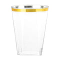 10oz Tumblers Plastic Cups Gold Square Rim Tumblers Blue Sky 20 Pieces