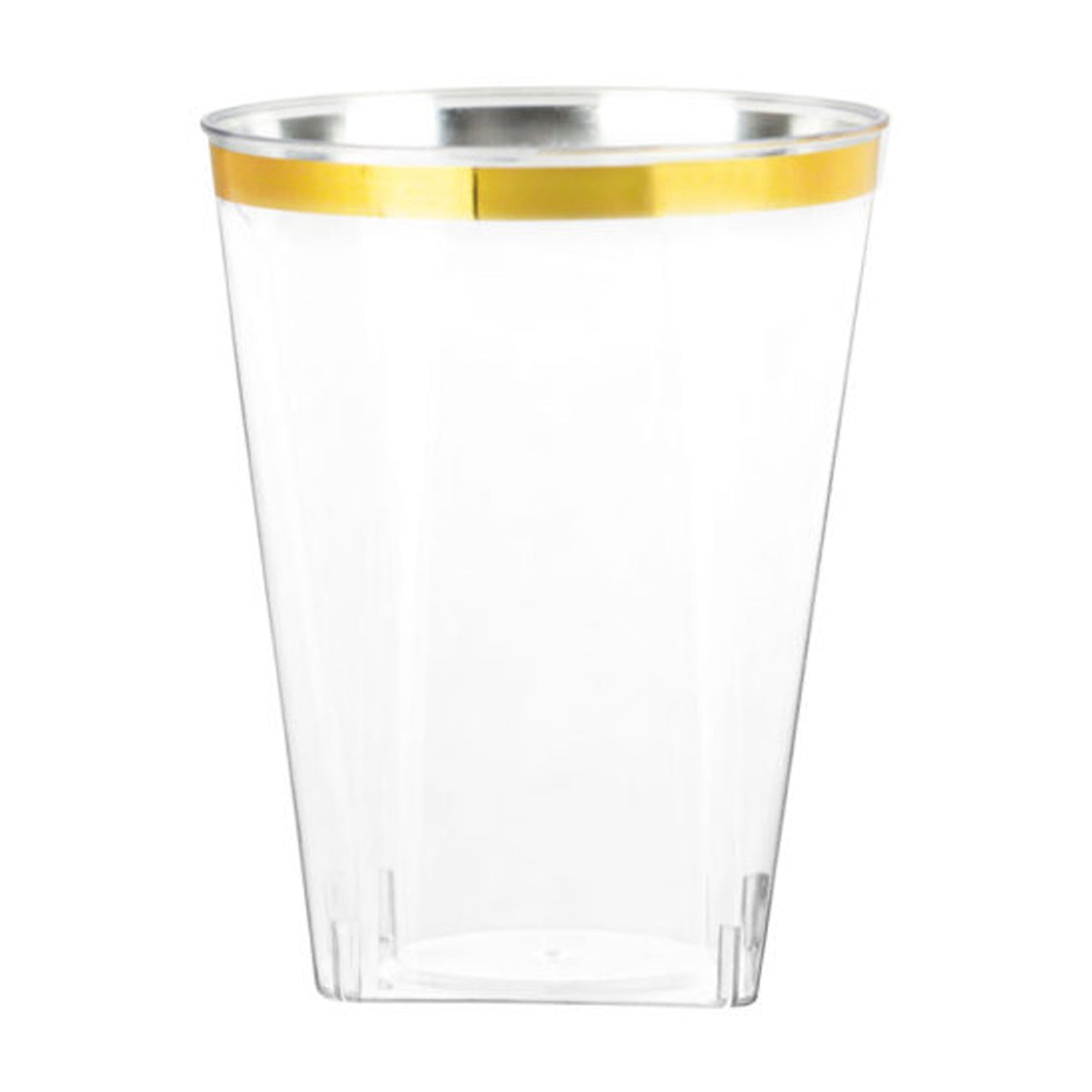 10oz Tumblers Plastic Cups Gold Square Rim Tumblers Blue Sky 20 Pieces
